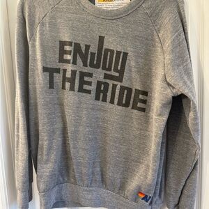 Aviator Nation Gray 'Enjoy The Ride' Crewneck Sweater
